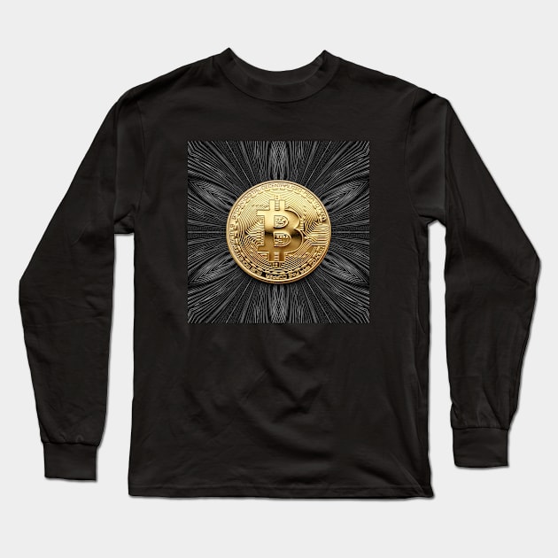 Bitcoin Cryptocurrency Digital Assets Long Sleeve T-Shirt by PlanetMonkey